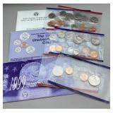 1989, 1998 & 1999 US Uncirculated coin sets