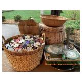 Huge matchbook collection, baskets, corks,