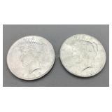 Two 1923 Peace Silver Dollars