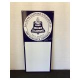 Heavy Porcelain American Telephone Sign, 8x18"