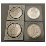 Four Morgan Silver Dollars