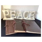 3 "Leaves of Gold" Books & Peace Decor