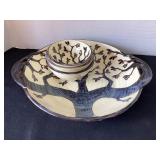 Large Artisan Tree of Life Pasta Bowl & 3 Bowls
