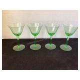 Four 4 1/2" Green Depression Glowing Uranium