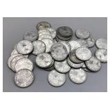 44 Canadian Quarters, dates from 1953-1966