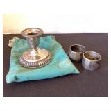 Candleholders, napkin rings; all unmarked