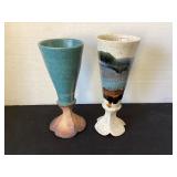 Artisan Vases / Glasses, 7 1/2 & 8" tall
