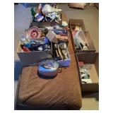 Futon mattress & boxes of treasures