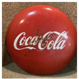 36" Metal Coca-Cola Metal Button Sign