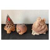 Handmade Chicken Figurines & Pig