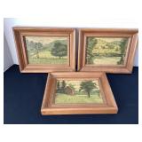 3 countryside pictures, 9 1/2x7 1/2"