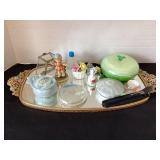 Ornate Dresser Tray & Contents