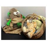 Basket of stuffed toys