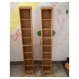 2 wood CD storage racks. 6.5"w x 7ï¿½d x 50ï¿½t.