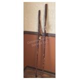 55 & 58" Hickory Whistle Walking Sticks