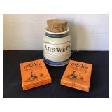 "Answers" stoneware jar & Gypsy Witch Fortune