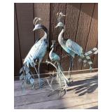 3 Metal Decorative Peacocks