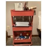 Metal Cart & Contents