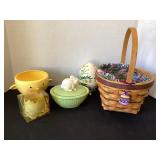 Longaberger Basket, Hallmark Easter decor & more