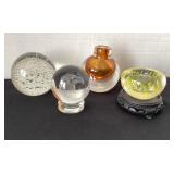 Art Glass Paperweights, 4 pieces