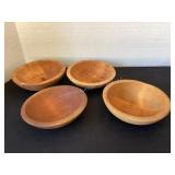 4 Wood 6" bowls