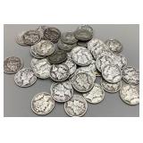 1941-45 Mercury Dimes, 50 total