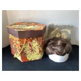 Vintage Wig Box & Empire Art Plaque