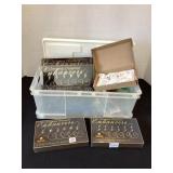 Bin of Christmas Ornament Hooks, Swarovski & More