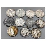 11 Mercury Dimes