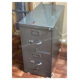 Steelcase 2 drawer metal filing cabinet