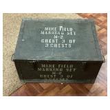 Military trunk (28"w x 14ï¿½t x 21ï¿½d) & contents