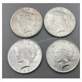Four 1923 Morgan Silver Dollars