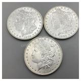 Three 1904 Morgan Silver Dollars