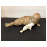 Large Goebel Mom & Baby Seal Figurine
