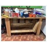 Basement work bench & contents