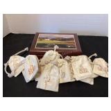 Jewelry box & bags of citrine gemstones