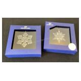 2 Swarovski Snowflake Ornaments, one box