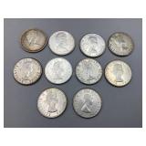 Canadian 50 Cent Pieces, dates include: 1966