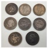 8 large One Cents, dates include: 1907, 1917,