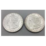 Two 1884 Morgan Silver Dollars
