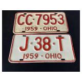 1959 Ohio License Plates