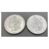 Two 1885 Morgan Silver Dollars