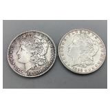 Two 1896 Morgan Silver Dollars
