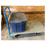 Flatbed cart & tote of fertilizer