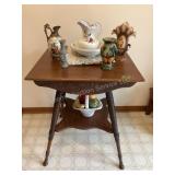 Oak Plant Stand & Decor