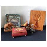 Italian jewelry box, cedar bible box & bible,