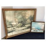 Winter scene pictures, largest is 21 1/2x17 1/2"