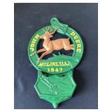 Cast Iron John Deere Plaque, 10x17"
