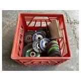 Crate of cut off disks & grinding wheels