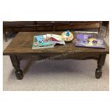 Vintage Coffee Table, toy top & books